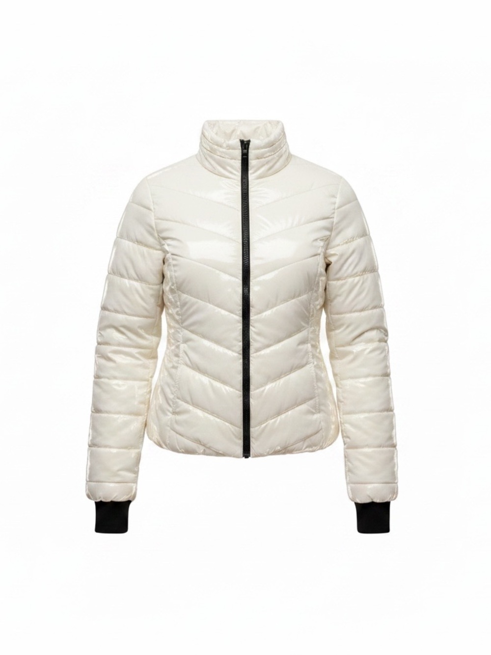Live Love Dream Cream/White Quilted Puffer Jacket Small Ivory Winter Coat